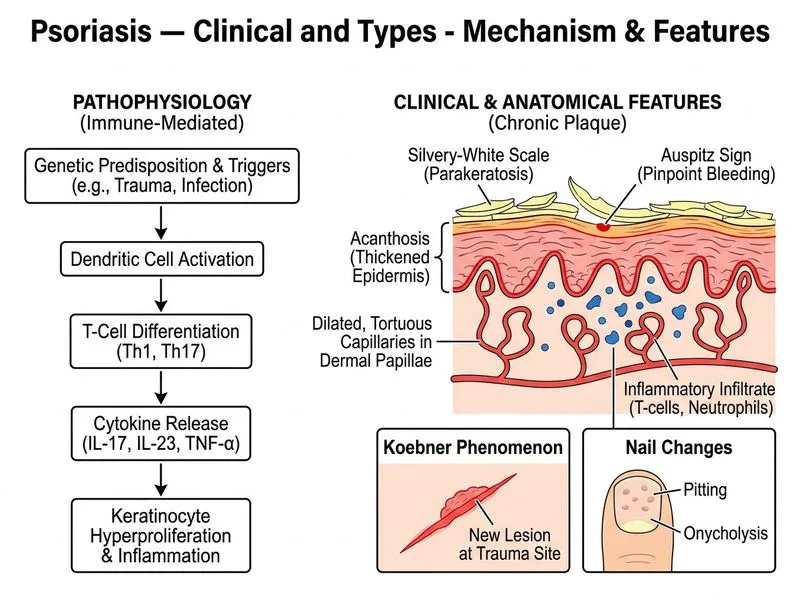 Psoriasis — Clinical and Types diagram