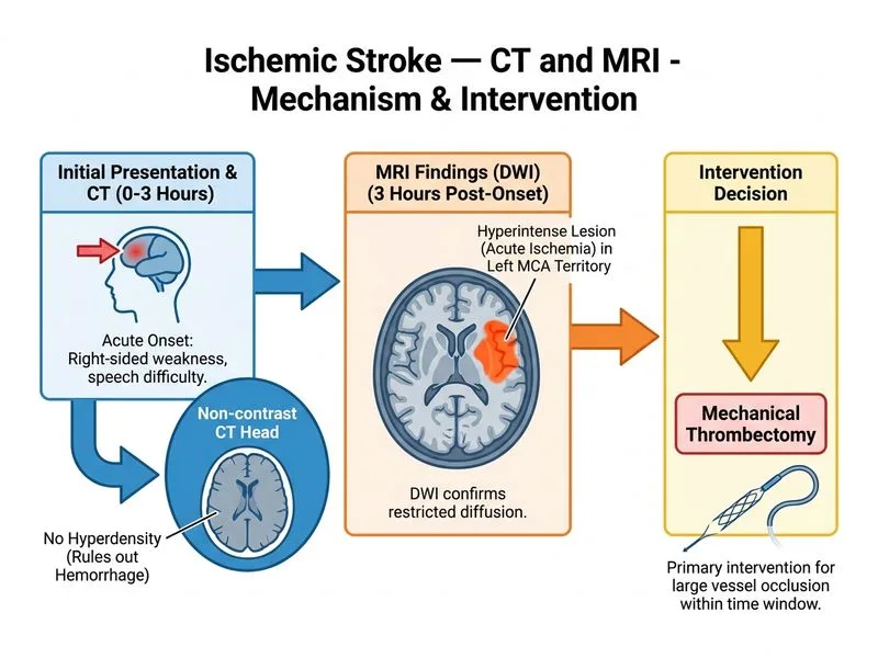 Ischemic Stroke — CT and MRI diagram