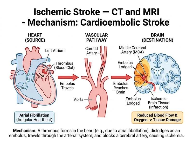 Ischemic Stroke — CT and MRI diagram