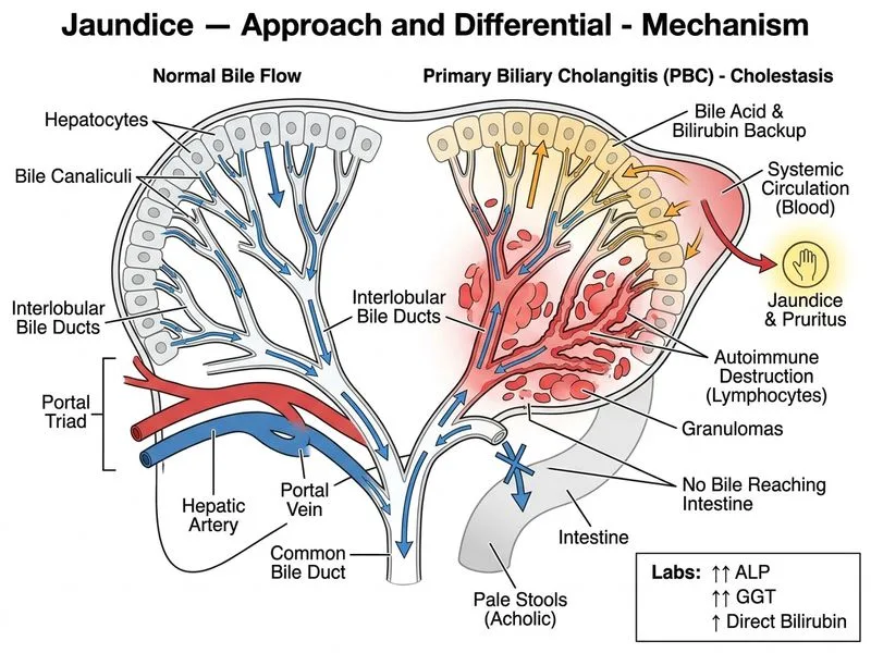 Jaundice — Approach and Differential diagram