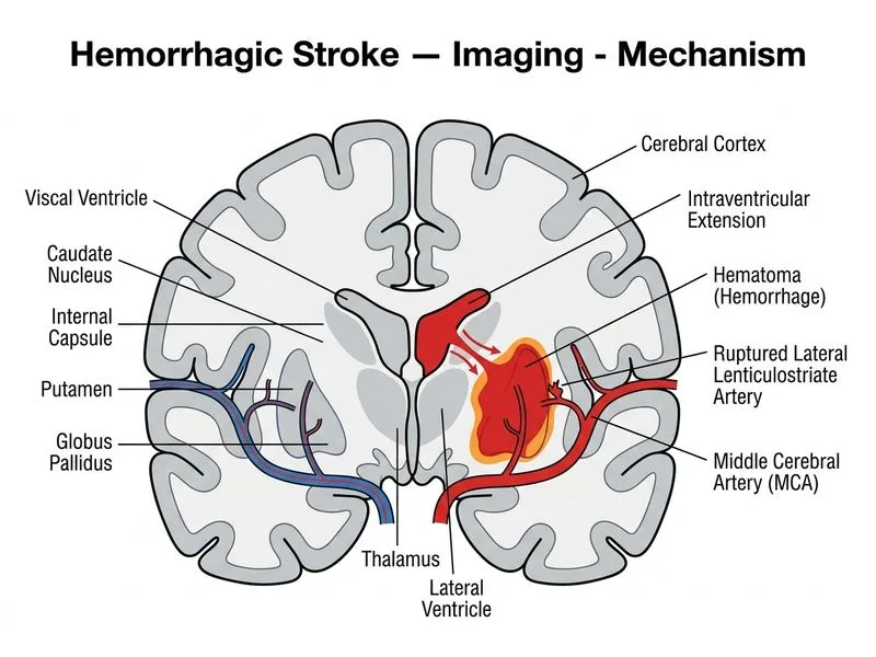 Hemorrhagic Stroke — Imaging diagram