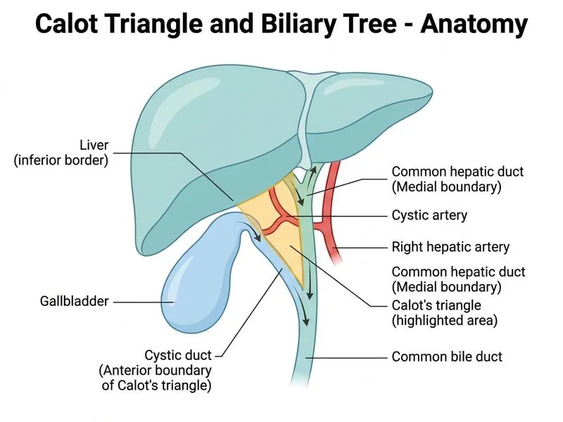 Calot Triangle and Biliary Tree diagram