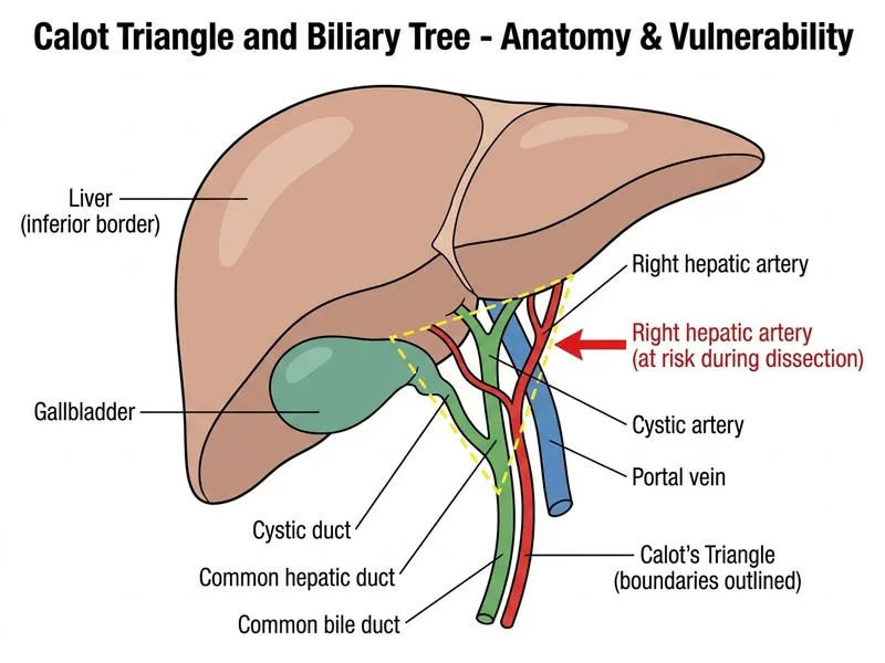 Calot Triangle and Biliary Tree diagram
