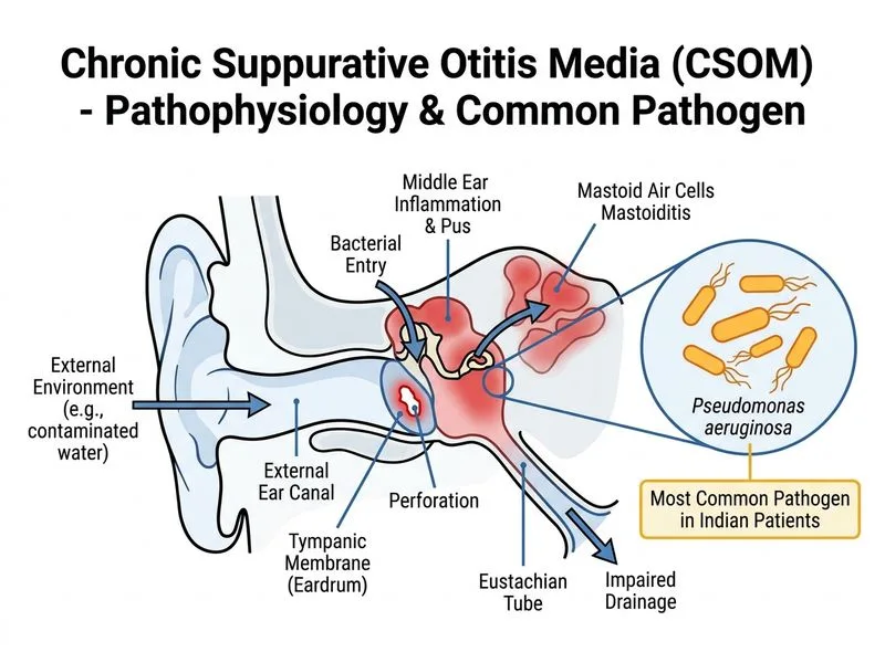 Chronic Suppurative Otitis Media diagram