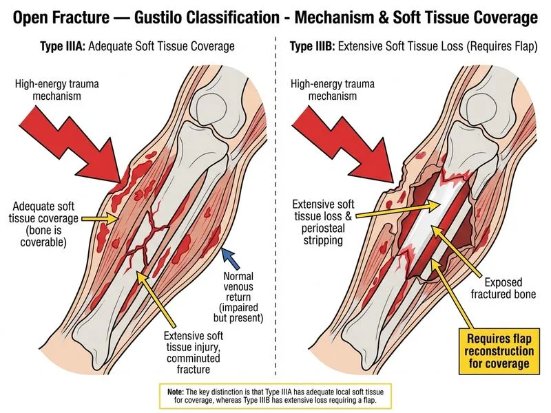 Open Fracture — Gustilo Classification diagram