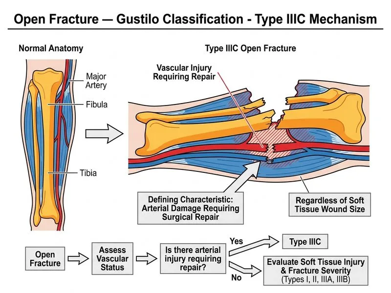 Open Fracture — Gustilo Classification diagram