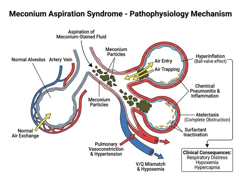 Meconium Aspiration Syndrome diagram