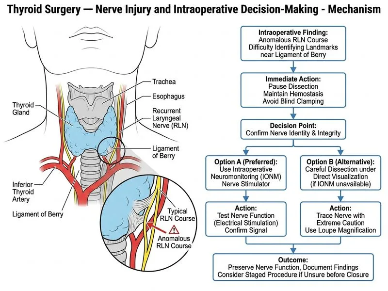 Thyroid Surgery — Nerve Injury and Intraoperative Decision-Making diagram