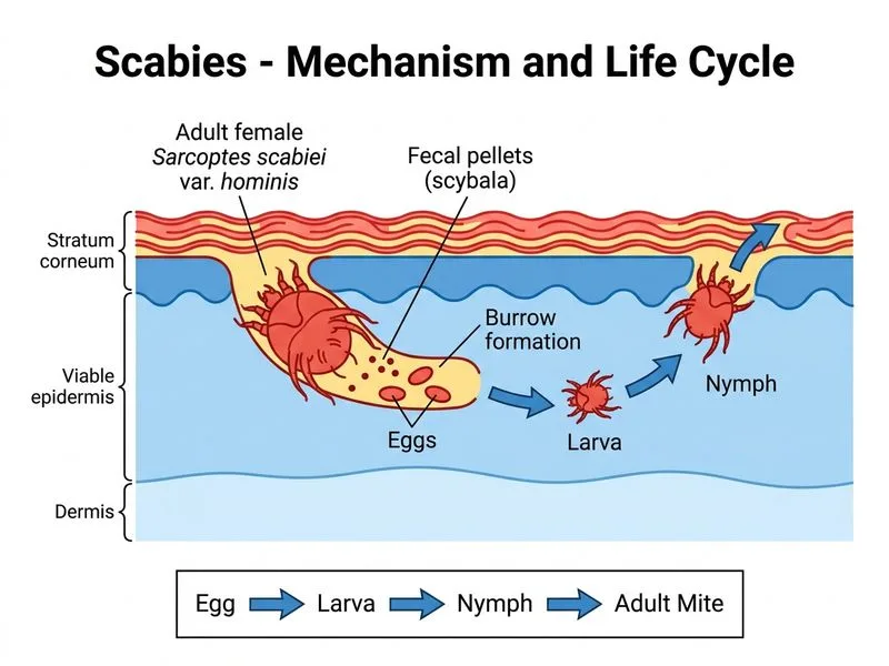Scabies diagram