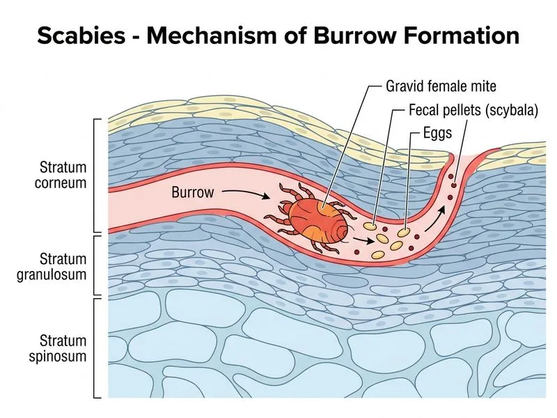Scabies diagram