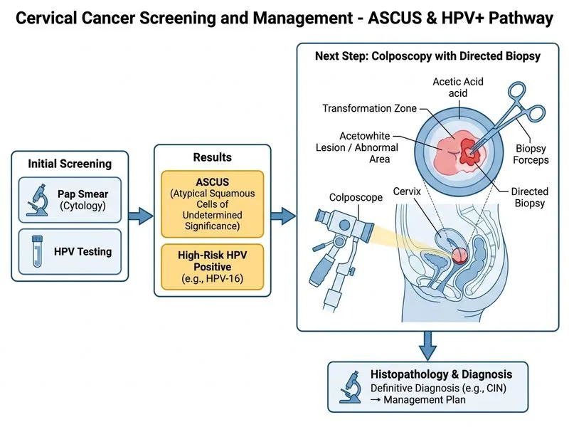 Cervical Cancer Screening and Management diagram