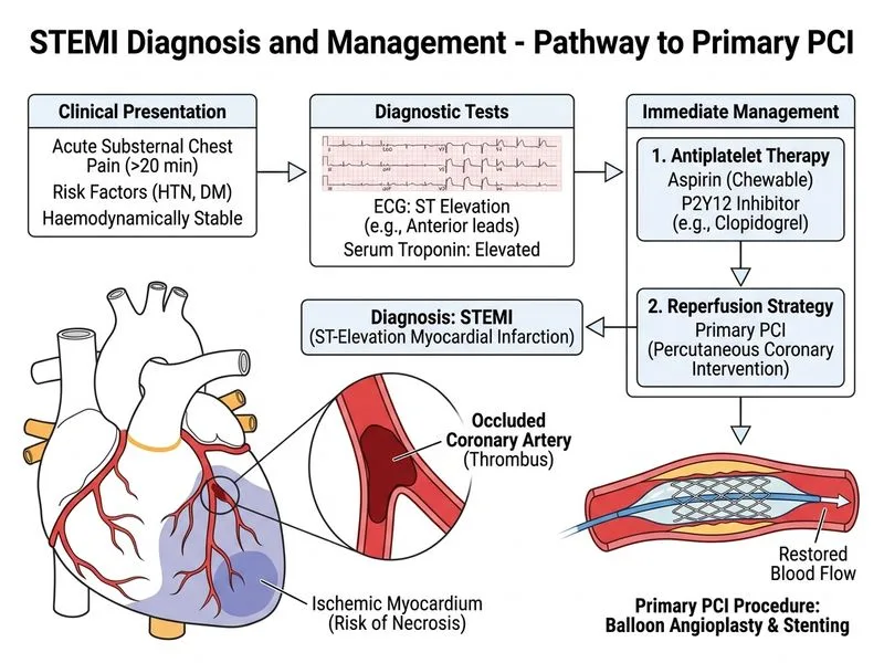 STEMI Diagnosis and Management diagram