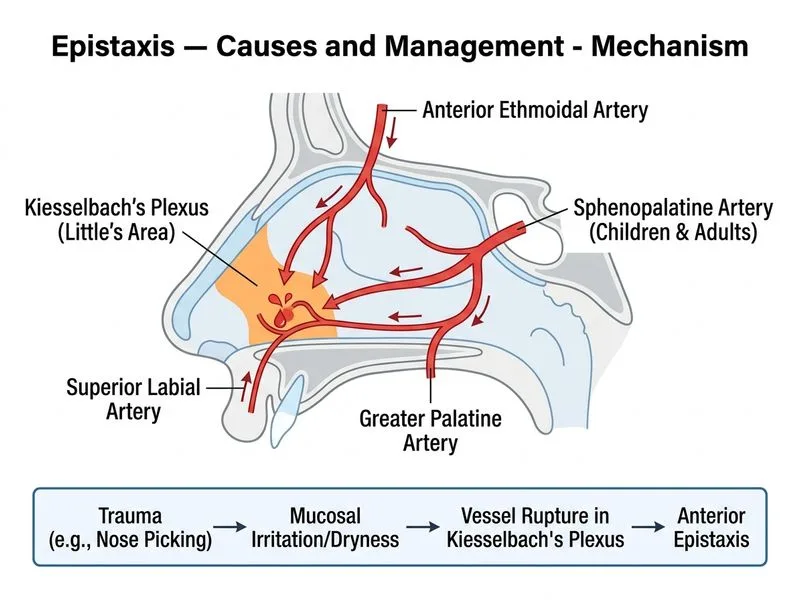 Epistaxis — Causes and Management diagram