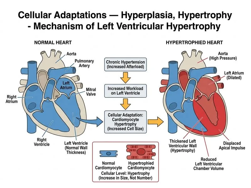 Cellular Adaptations — Hyperplasia, Hypertrophy diagram