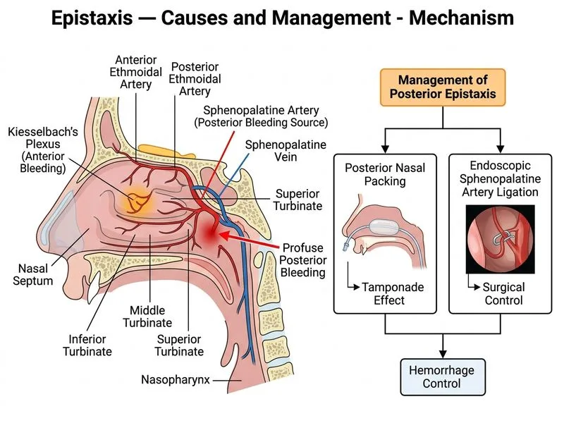 Epistaxis — Causes and Management diagram