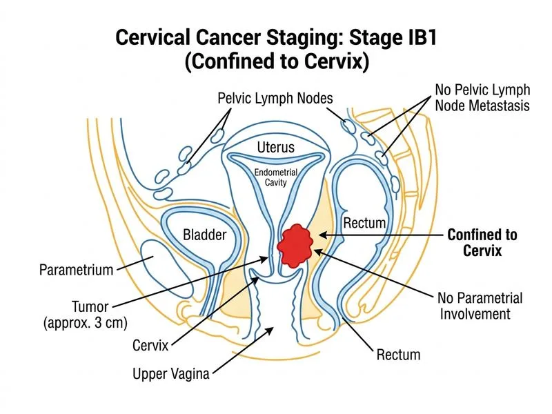 Cervical Cancer Staging and Management diagram