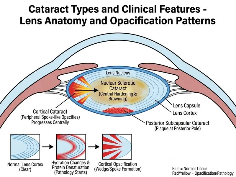 Cataract Types and Clinical Features diagram