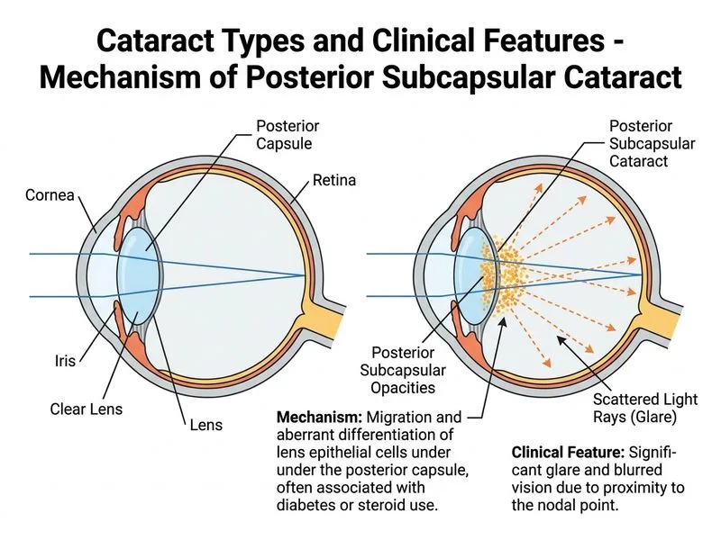 Cataract Types and Clinical Features diagram