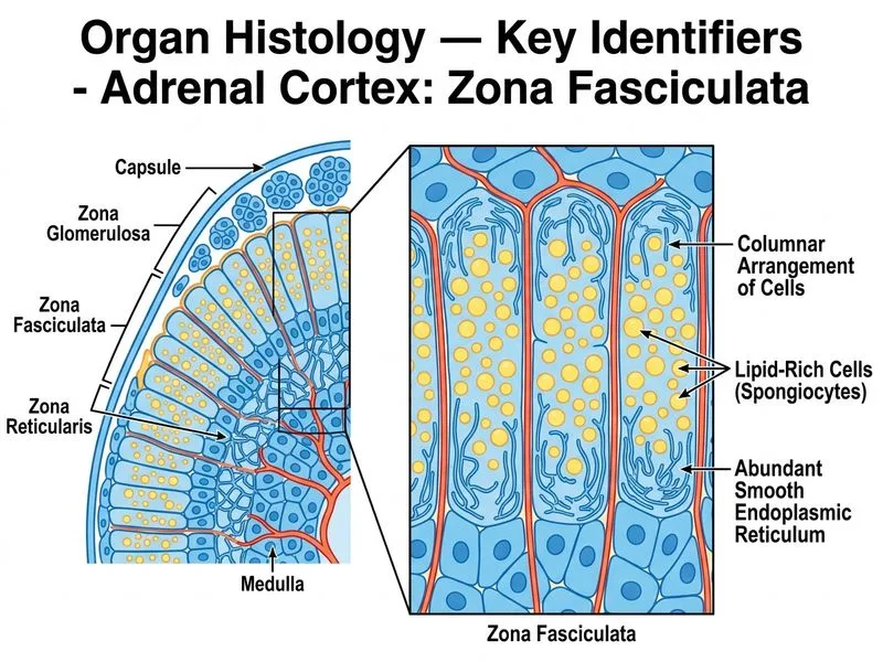 Organ Histology — Key Identifiers diagram