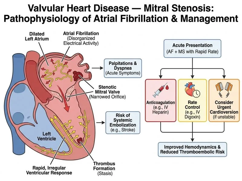 Valvular Heart Disease — Mitral Stenosis diagram