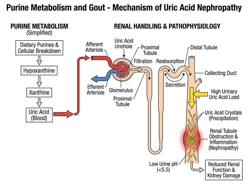Purine Metabolism and Gout diagram