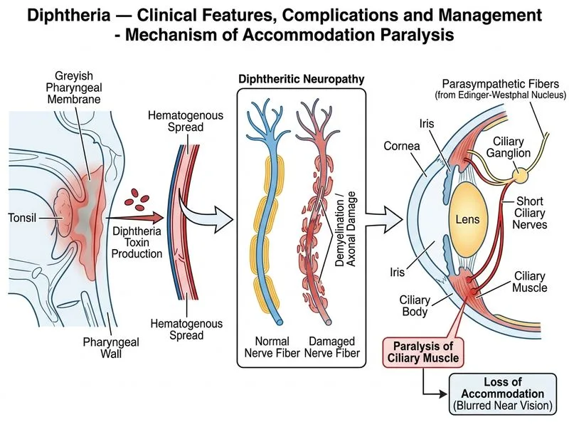 Diphtheria — Clinical Features, Complications and Management diagram
