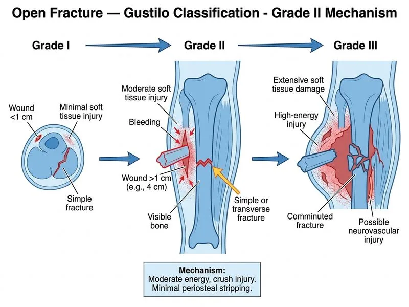 Open Fracture — Gustilo Classification diagram