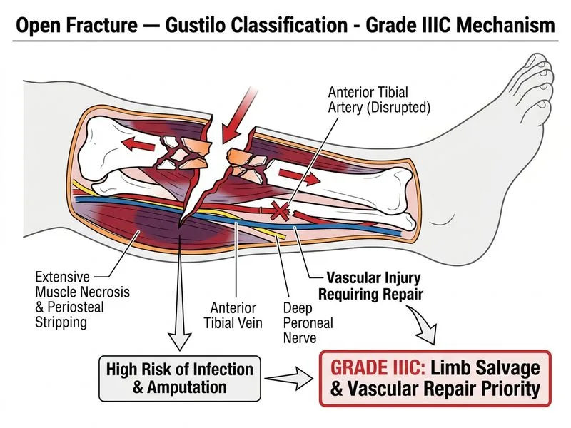 Open Fracture — Gustilo Classification diagram