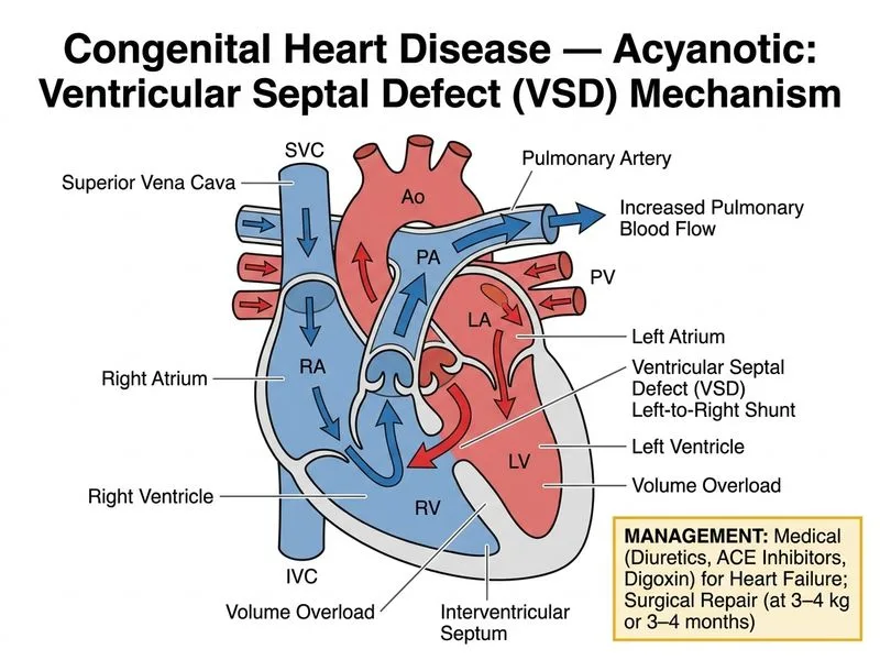 Congenital Heart Disease — Acyanotic diagram