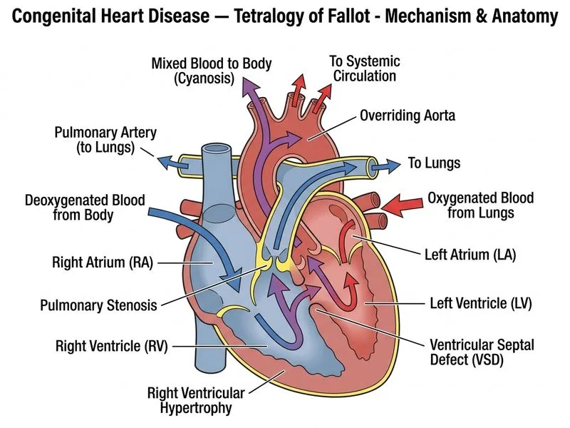 Congenital Heart Disease — Tetralogy of Fallot diagram