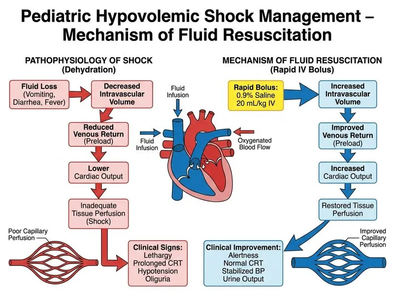 Pediatric Shock Management diagram