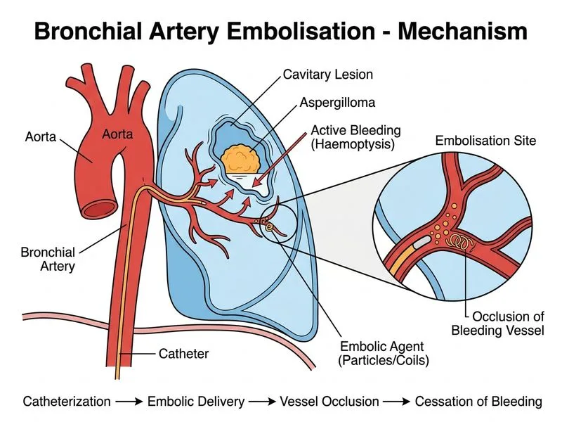 Angiography and Embolisation diagram
