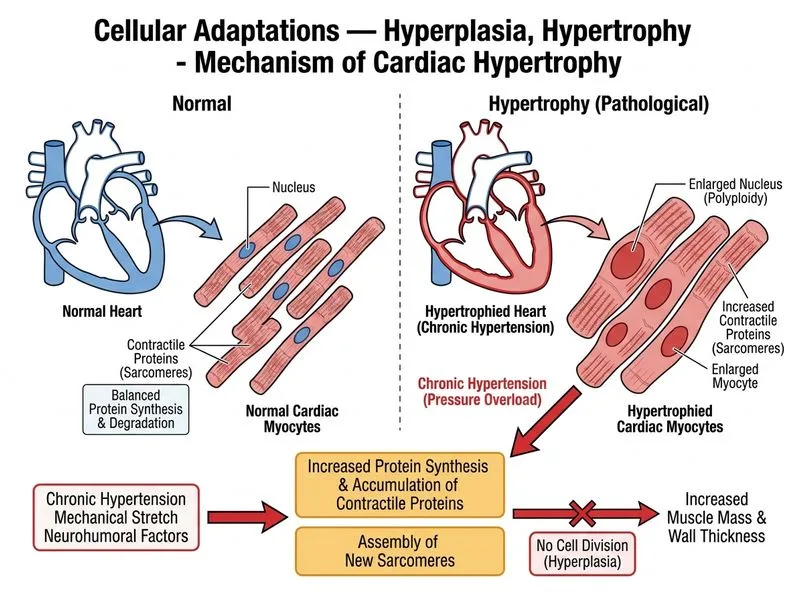 Cellular Adaptations — Hyperplasia, Hypertrophy diagram