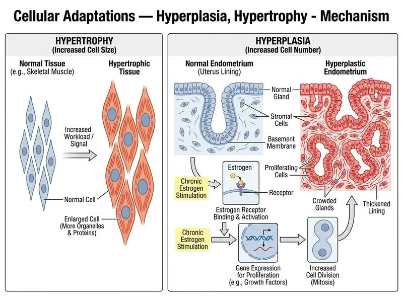 Cellular Adaptations — Hyperplasia, Hypertrophy diagram