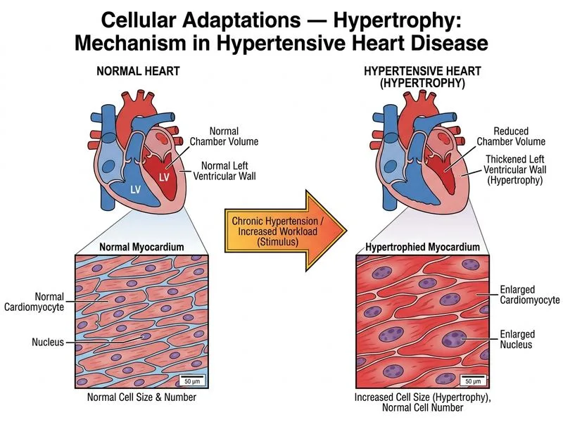Cellular Adaptations — Hyperplasia, Hypertrophy diagram