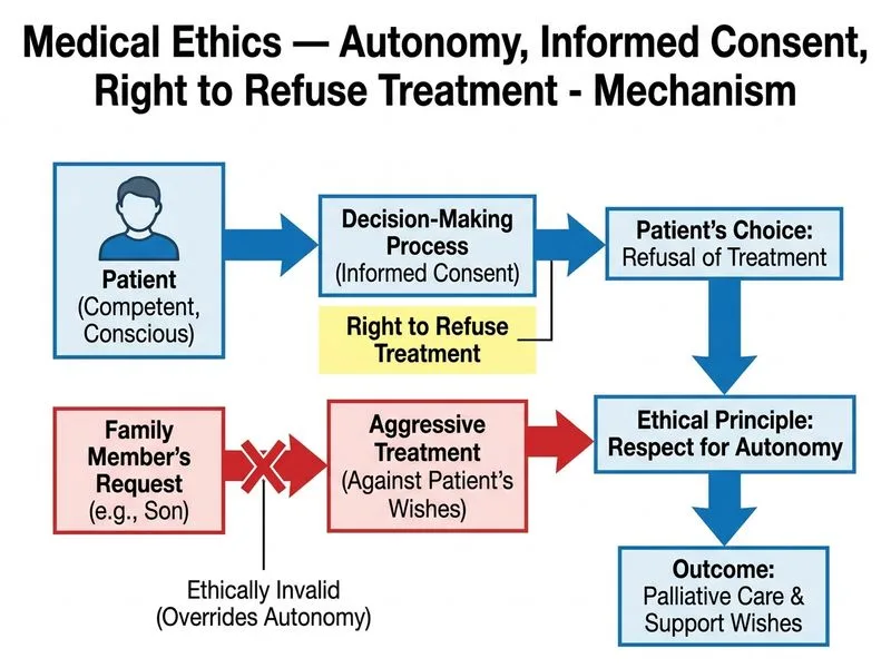 Medical Ethics — Autonomy, Informed Consent, Right to Refuse Treatment diagram