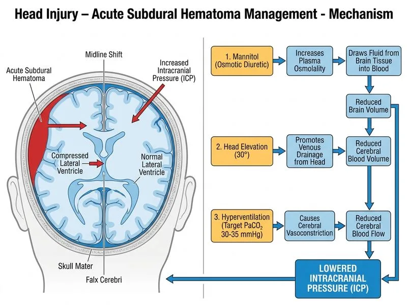 Head Injury – Acute Subdural Hematoma Management diagram