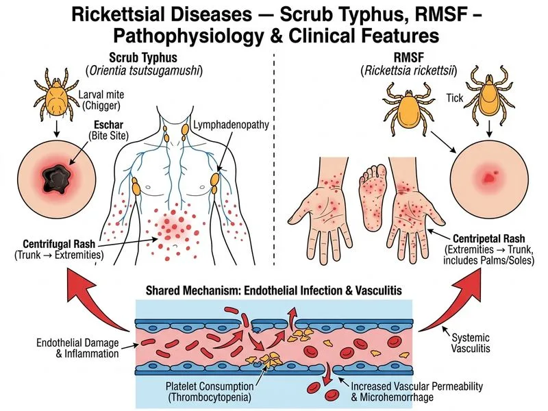 Rickettsial Diseases — Scrub Typhus, RMSF diagram