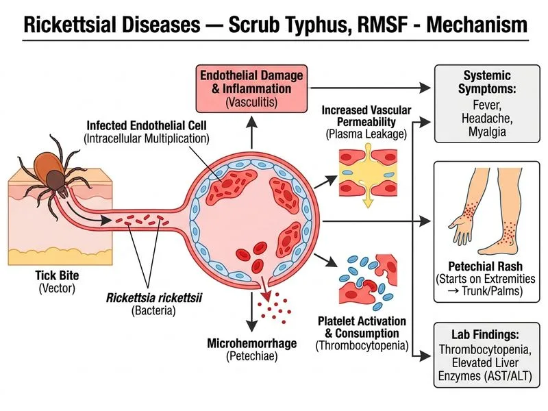 Rickettsial Diseases — Scrub Typhus, RMSF diagram