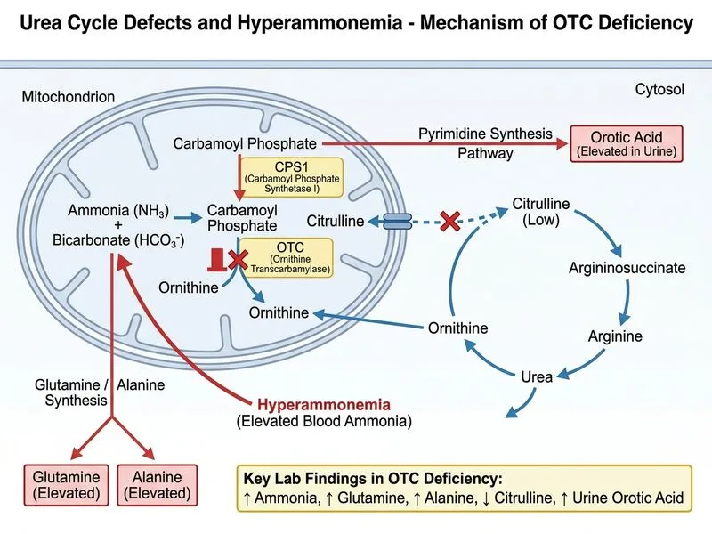 Urea Cycle Defects and Hyperammonemia diagram