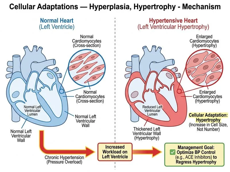 Cellular Adaptations — Hyperplasia, Hypertrophy diagram