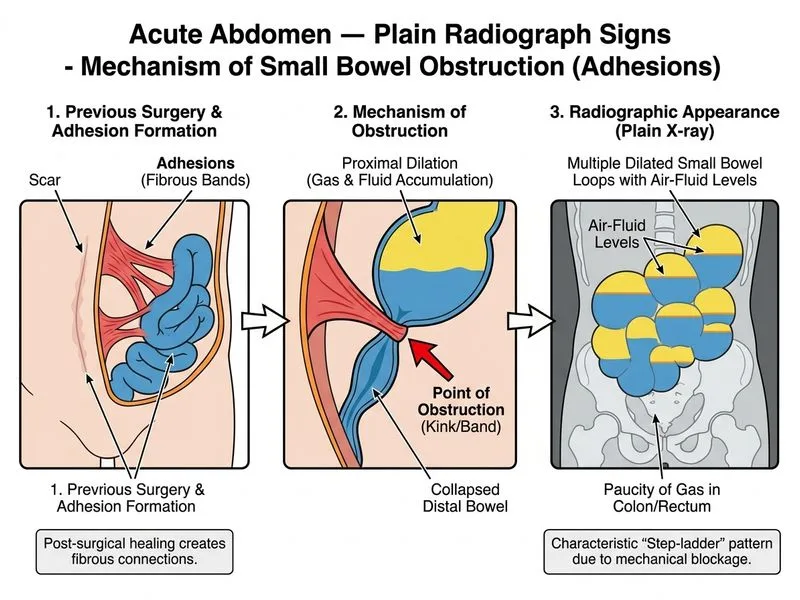 Acute Abdomen — Plain Radiograph Signs diagram