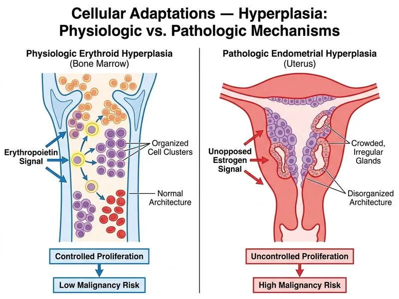 Cellular Adaptations — Hyperplasia, Hypertrophy diagram