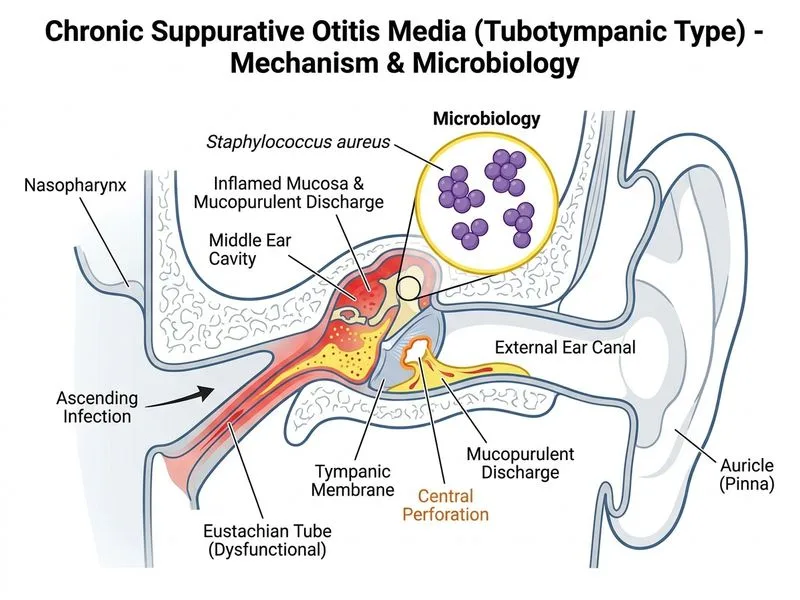 Chronic Suppurative Otitis Media diagram