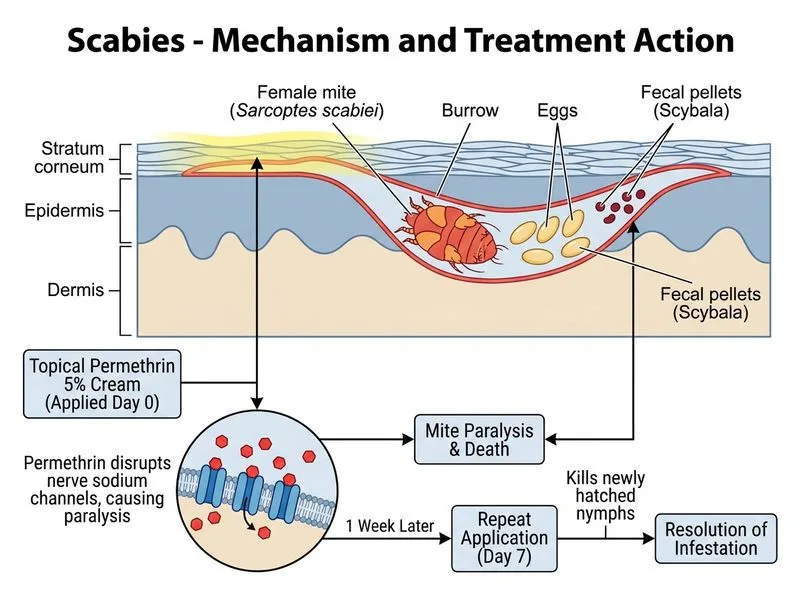 Scabies diagram