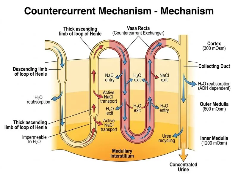 Countercurrent Mechanism diagram