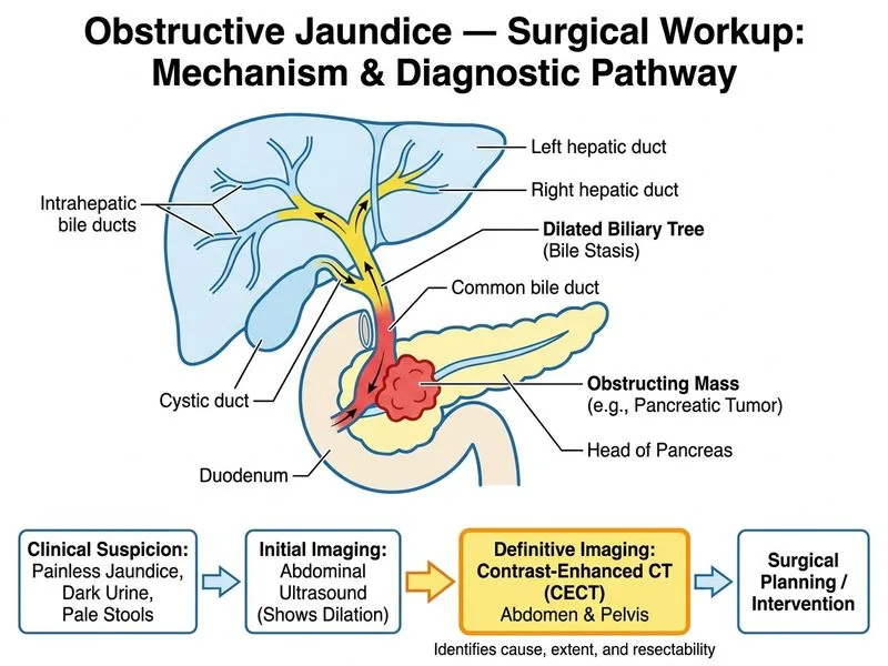 Obstructive Jaundice — Surgical Workup diagram