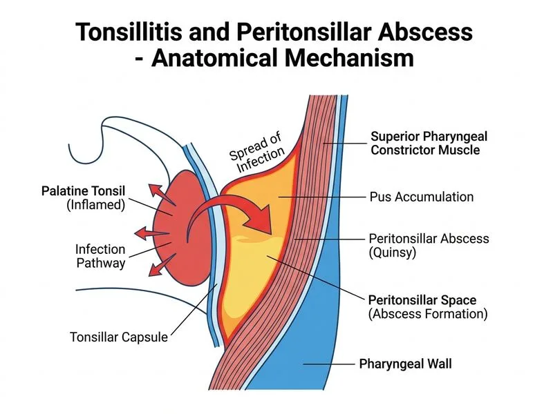 Tonsillitis and Peritonsillar Abscess diagram