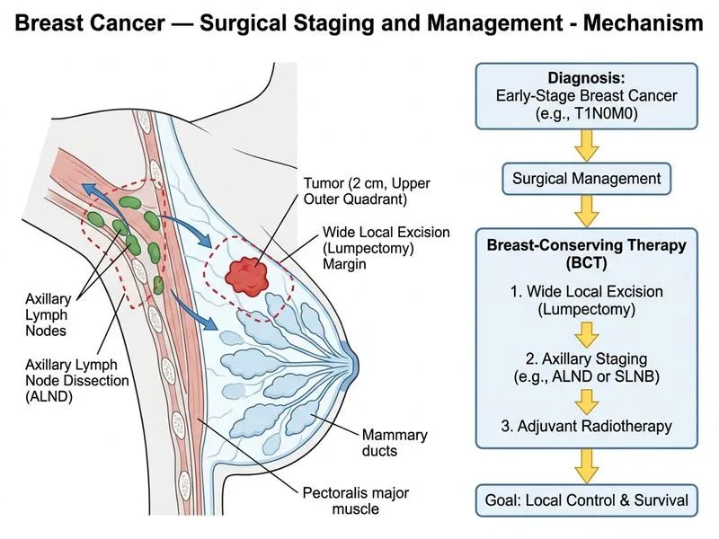 Breast Cancer — Surgical Staging and Management diagram