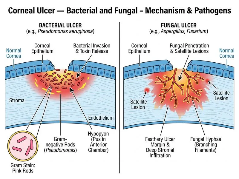 Corneal Ulcer — Bacterial and Fungal diagram